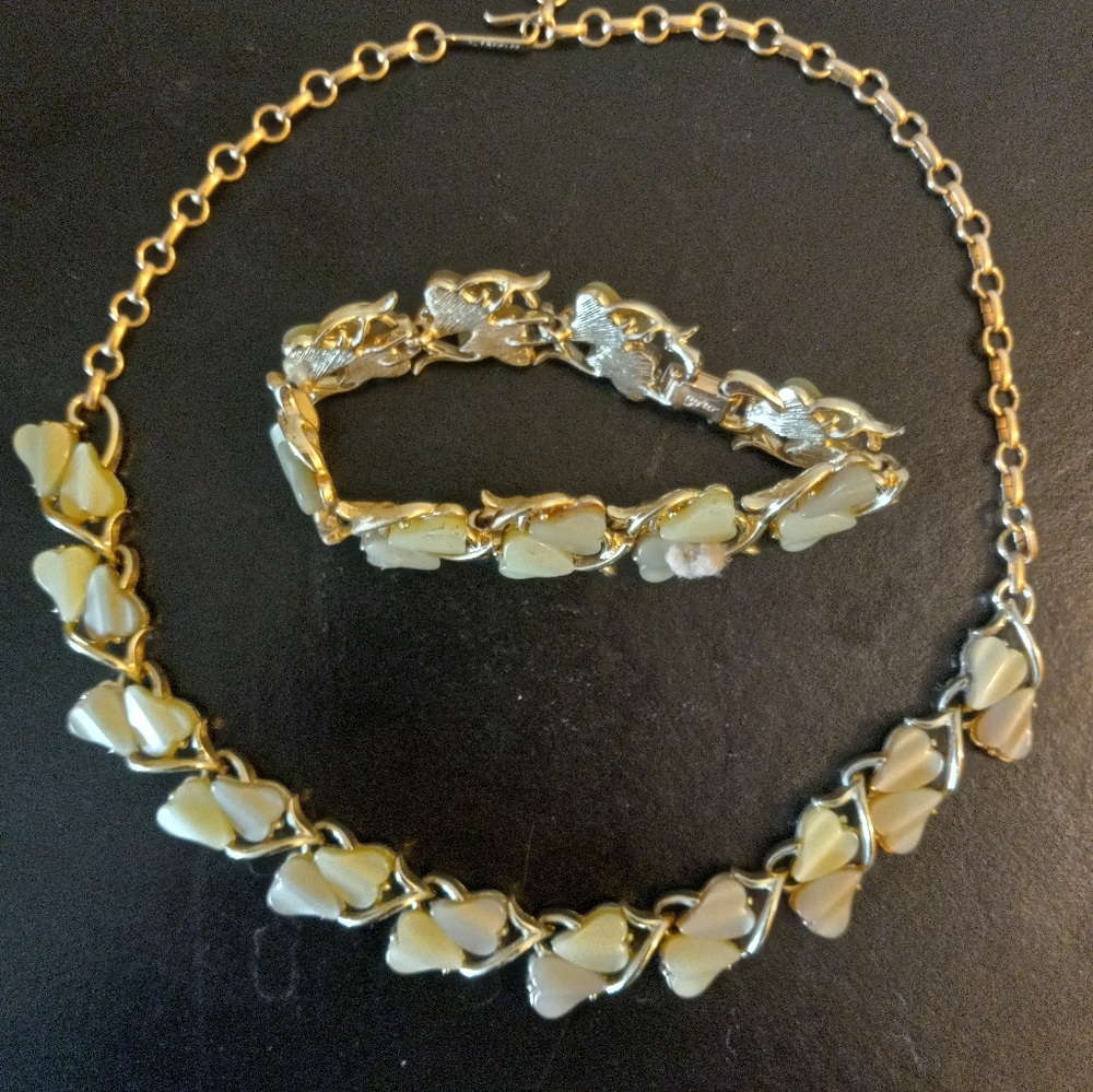 Vintage Coro Necklace and Bracelet Semi Precious Jewelry - Picture 2 of 7